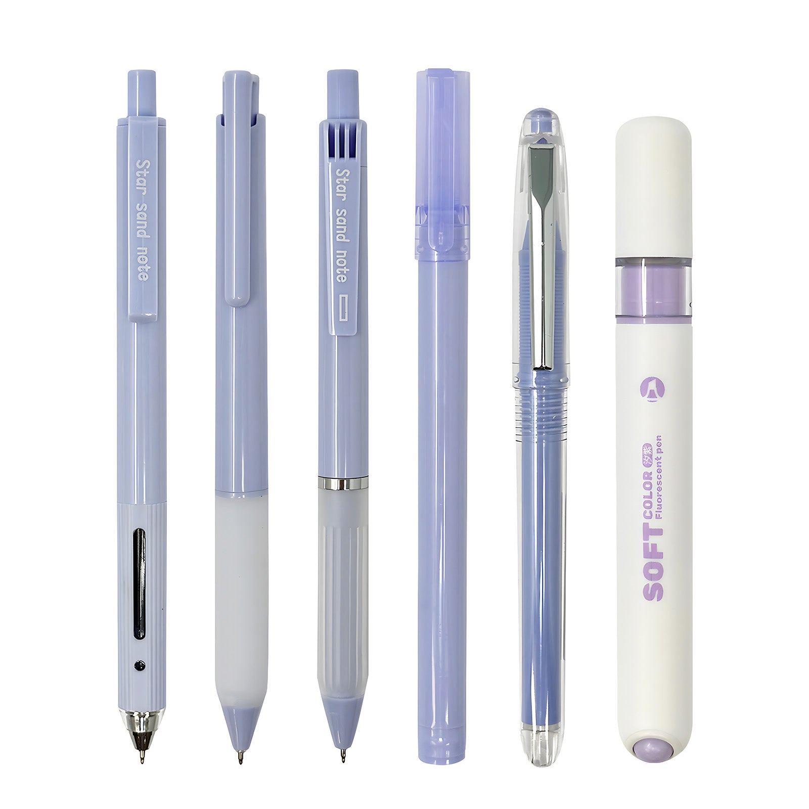 Wrapables 5 Gel Pens + 1 Highlighter Writing Set, 0.5mm Black Ink Pens, for Bible Studies, Journaling, Home and Office