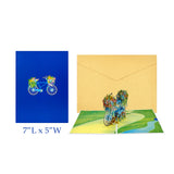 Wrapables 3D Pop Up Floral Greeting Card, Flower Bouquet Card for Mother's Day, Birthday, Anniversary, All Occasions, Bike