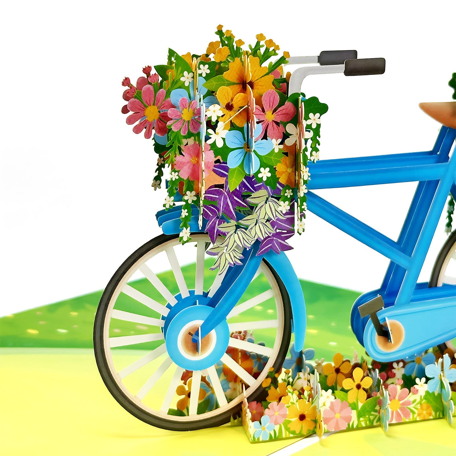 Wrapables 3D Pop Up Floral Greeting Card, Flower Bouquet Card for Mother's Day, Birthday, Anniversary, All Occasions, Bike