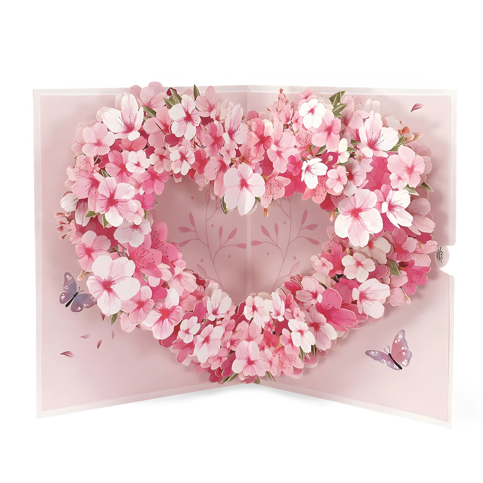 Wrapables 3D Pop Up Floral Greeting Card, Flower Bouquet Card for Mother's Day, Birthday, Anniversary, All Occasions, Heart Wreath