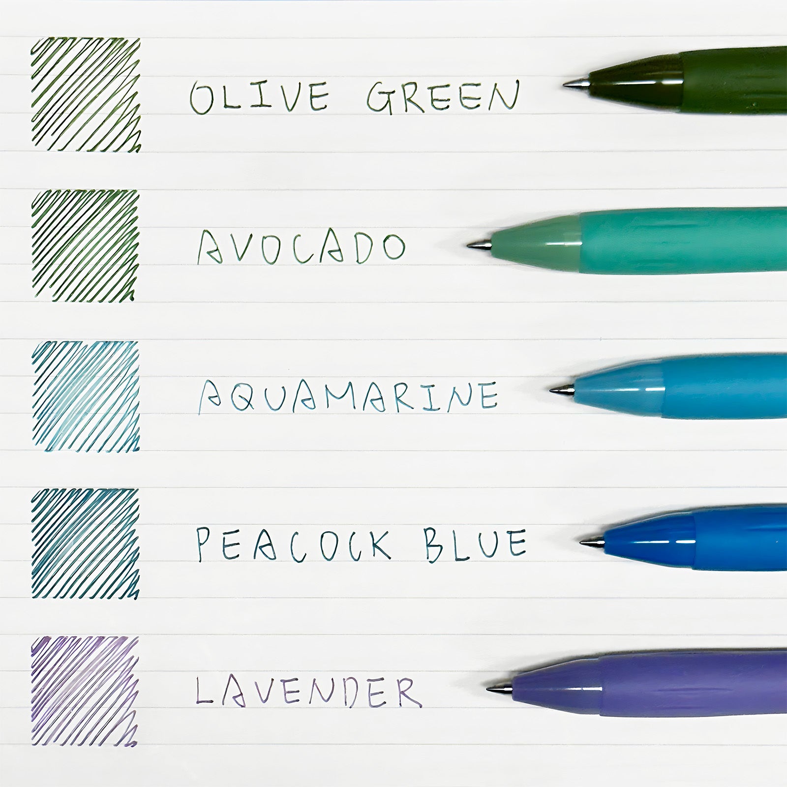 Wrapables Multi-Color Retractable Gel Pen Set (5 pack), 0.5mm Fine Point, for Writing, Journaling, Drawing, Home and Office