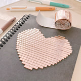 Wrapables 5mm x 5mm Self Adhesive Mosaic Glass Mirror Tile Stickers, 1960pcs for Arts and Crafts, Home Decoration, Rose Gold