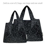 Wrapables Large & Small Foldable Tote Nylon Reusable Grocery Bags, Set of 2