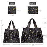 Wrapables Large & Small Foldable Nylon Reusable Shopping Grocery Bags (Set of 2), Starry