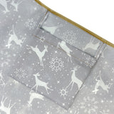 Wrapables Large & Small Foldable Nylon Reusable Shopping Grocery Bags (Set of 2), Deer and Snowflakes