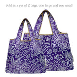 Wrapables Large & Small Foldable Tote Nylon Reusable Grocery Bags, Set of 2