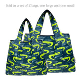 Wrapables Large & Small Foldable Tote Nylon Reusable Grocery Bags, Set of 2