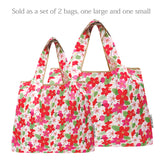 Wrapables Large & Small Foldable Tote Nylon Reusable Grocery Bags, Set of 2