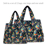 Wrapables Large & Small Foldable Tote Nylon Reusable Grocery Bags, Set of 2