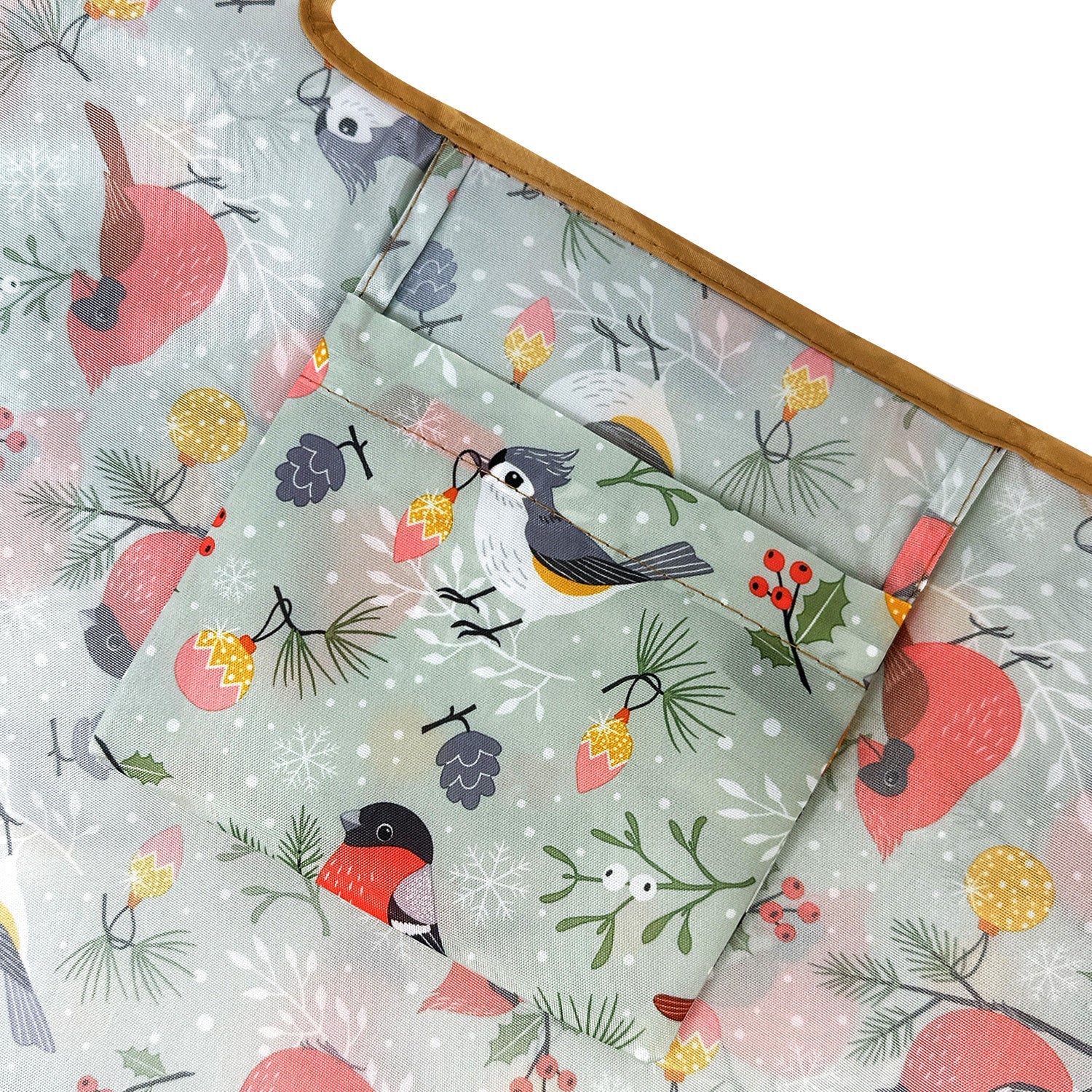 Wrapables Large & Small Foldable Nylon Reusable Shopping Bags (Set of 2), Cardinal Birds