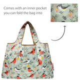 Wrapables Large & Small Foldable Nylon Reusable Shopping Bags (Set of 2), Cardinal Birds