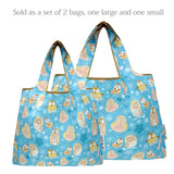 Wrapables Large & Small Foldable Tote Nylon Reusable Grocery Bags, Set of 2