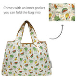 Wrapables Large & Small Foldable Nylon Reusable Shopping Bags (Set of 2), Fruits and Veggies