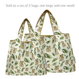 Wrapables Large & Small Foldable Tote Nylon Reusable Grocery Bags, Set of 2