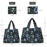 Wrapables Large & Small Foldable Nylon Reusable Shopping Bags (Set of 2), Numbers