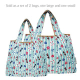 Wrapables Large & Small Foldable Nylon Reusable Shopping Bags (Set of 2), By The Sea