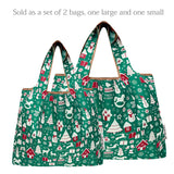 Wrapables Large & Small Foldable Tote Nylon Reusable Grocery Bags, Set of 2