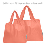 Wrapables Large & Small Foldable Tote Nylon Reusable Grocery Bags, Set of 2