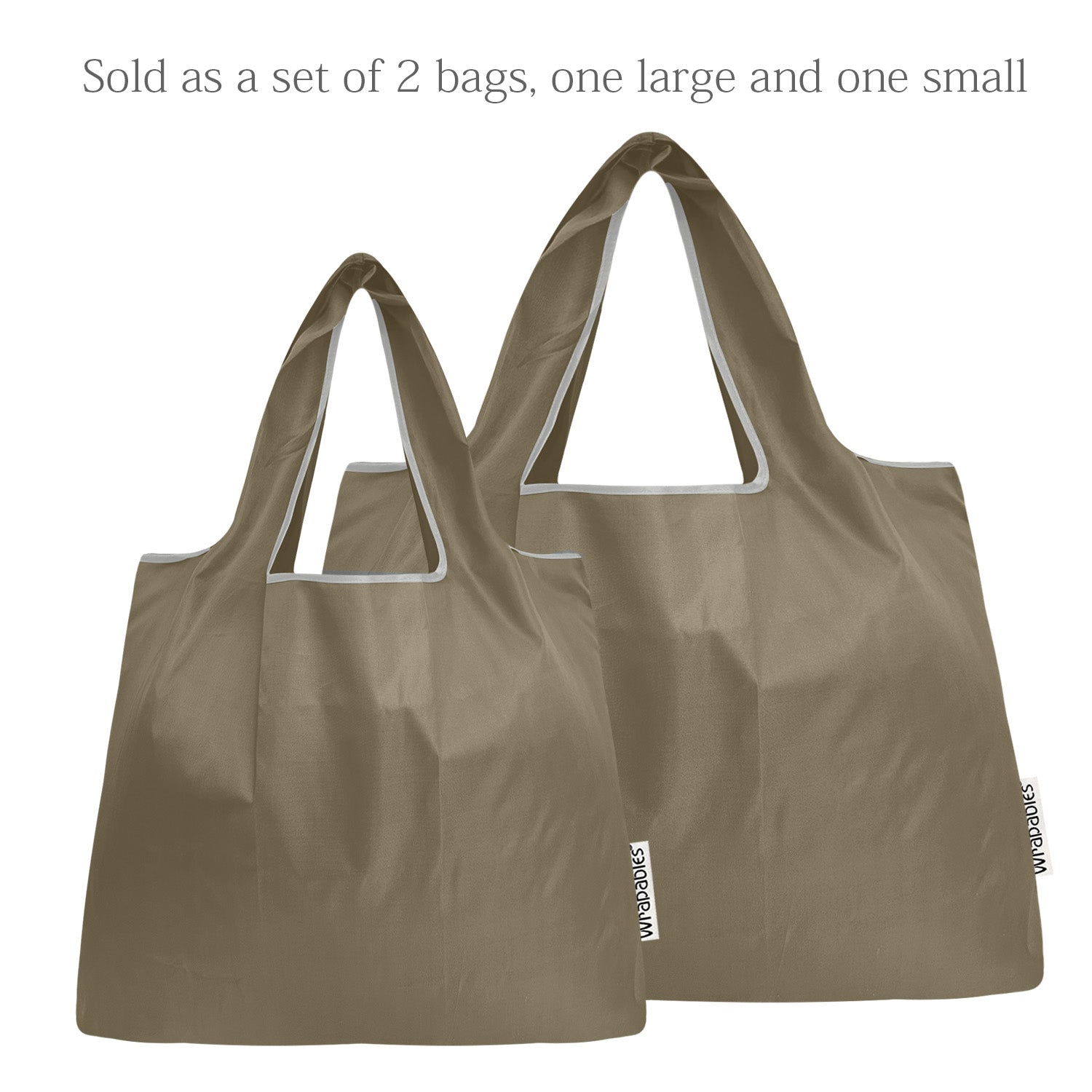 Wrapables Large & Small Foldable Tote Nylon Reusable Grocery Bags, Set of 2