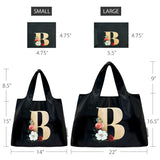 Wrapables Large & Small Monogram Nylon Reusable Bags, Set 2