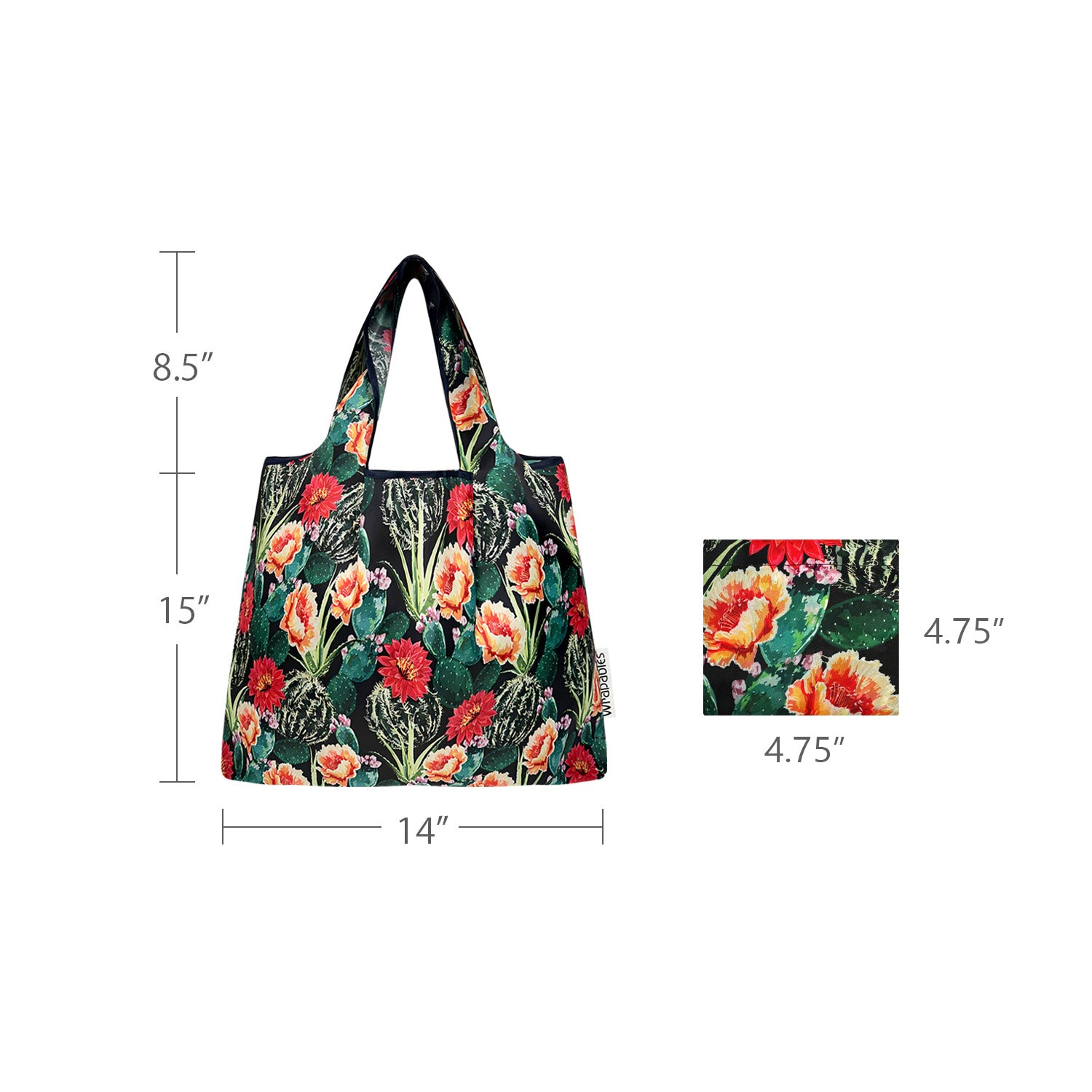 Wrapables Medium Foldable Tote Nylon Reusable Grocery Bags