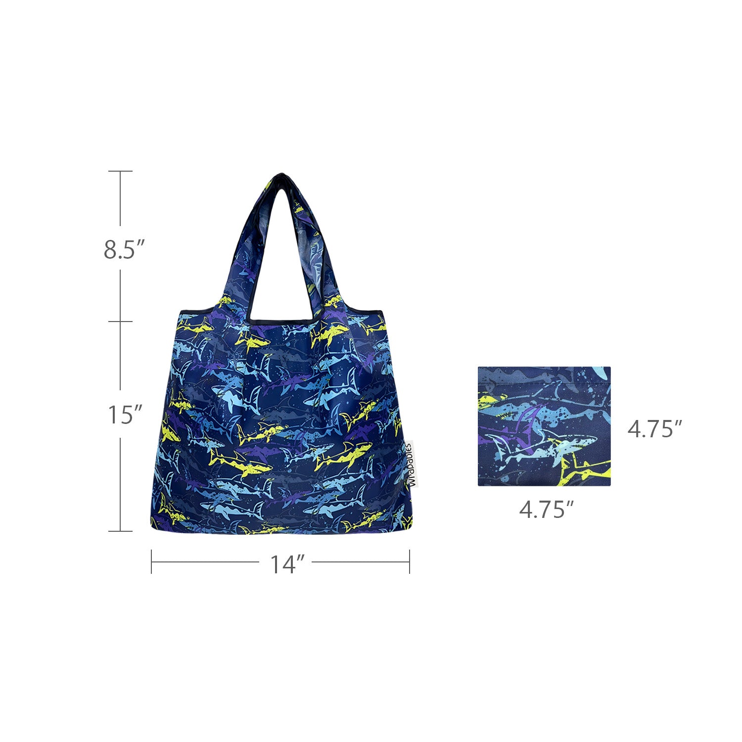 Wrapables Medium Foldable Tote Nylon Reusable Grocery Bags