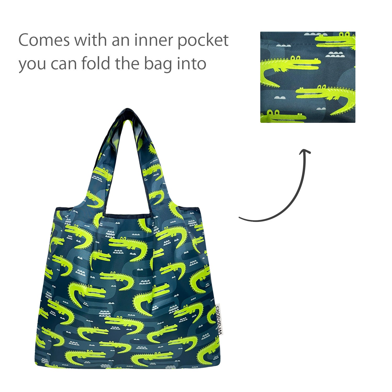 Wrapables Medium Foldable Tote Nylon Reusable Grocery Bags
