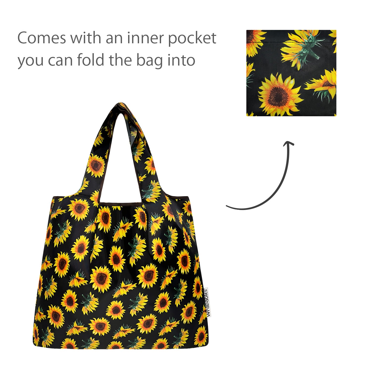Wrapables Medium Foldable Tote Nylon Reusable Grocery Bags