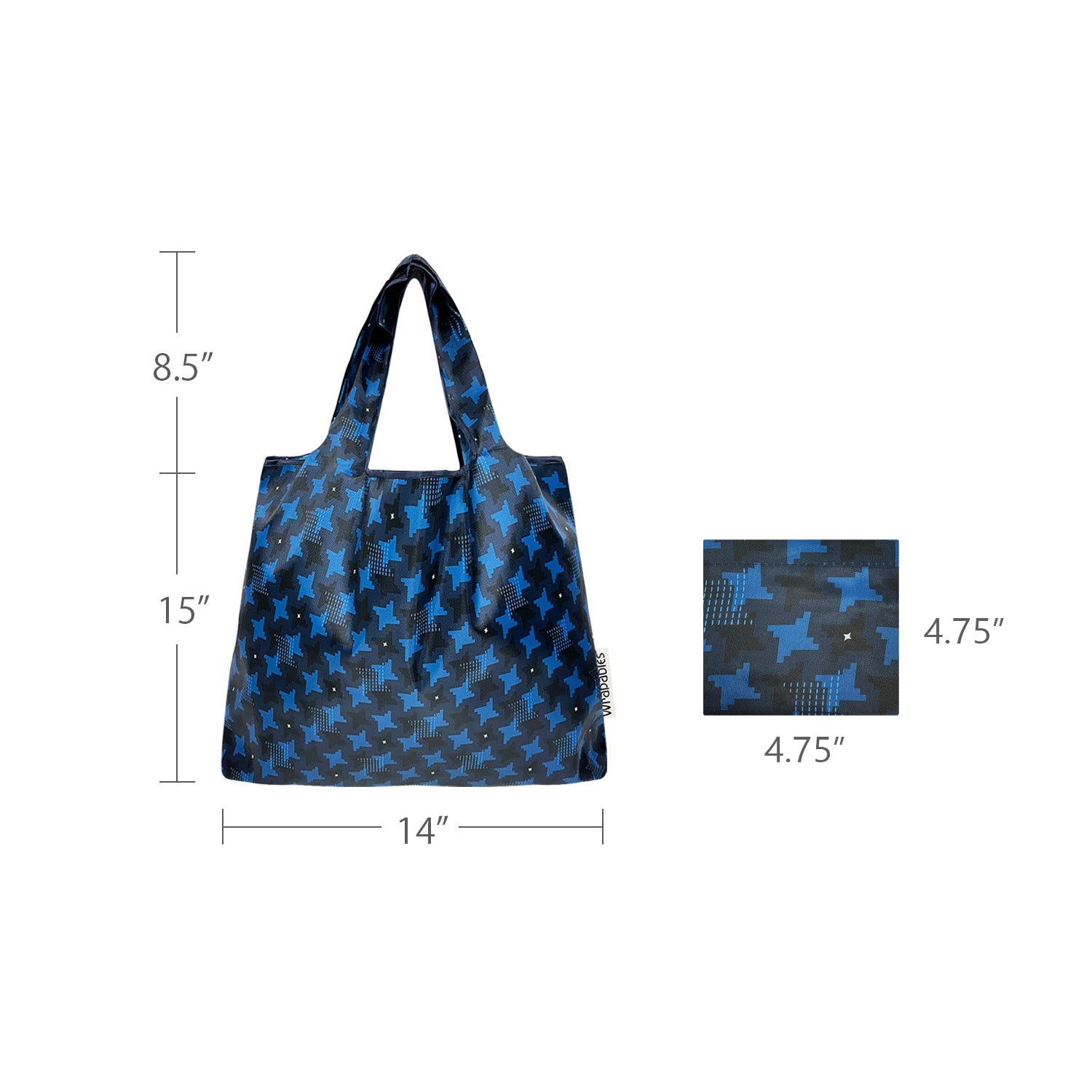 Wrapables Medium Foldable Tote Nylon Reusable Grocery Bags