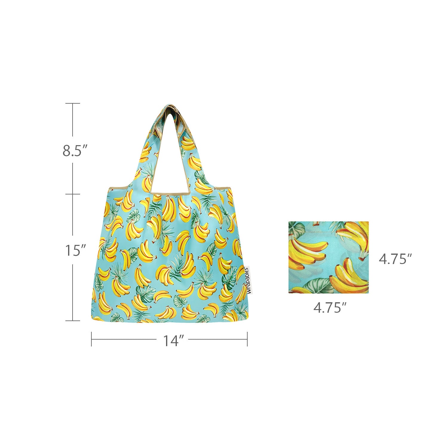 Wrapables Medium Foldable Tote Nylon Reusable Grocery Bags, Set of 2