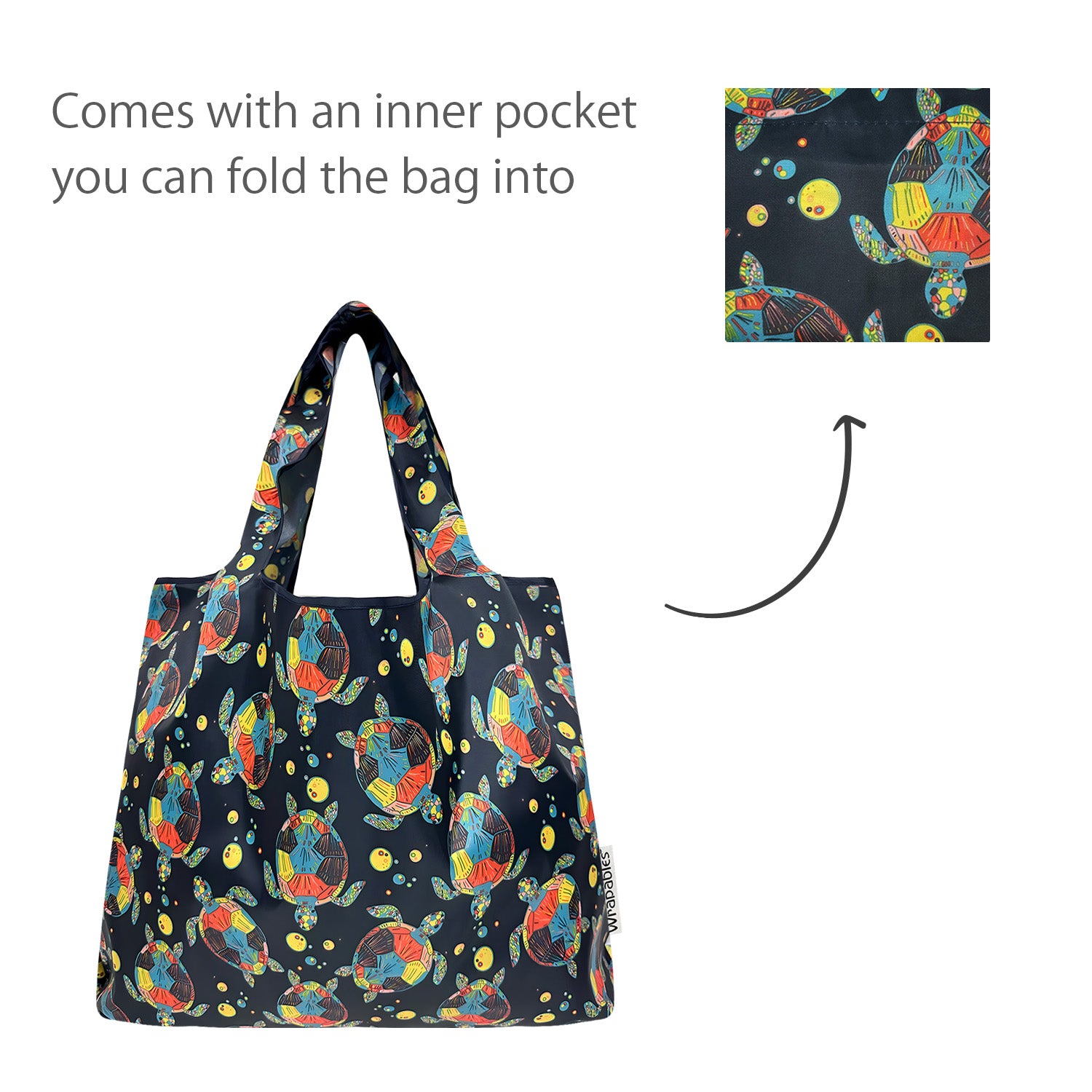 Wrapables Medium Foldable Tote Nylon Reusable Grocery Bags