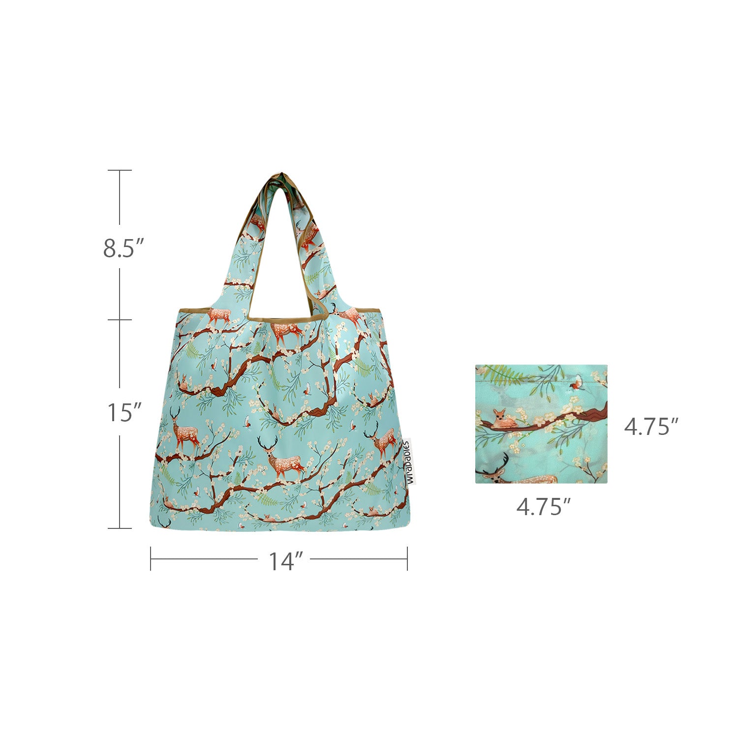 Wrapables Medium Foldable Tote Nylon Reusable Grocery Bags
