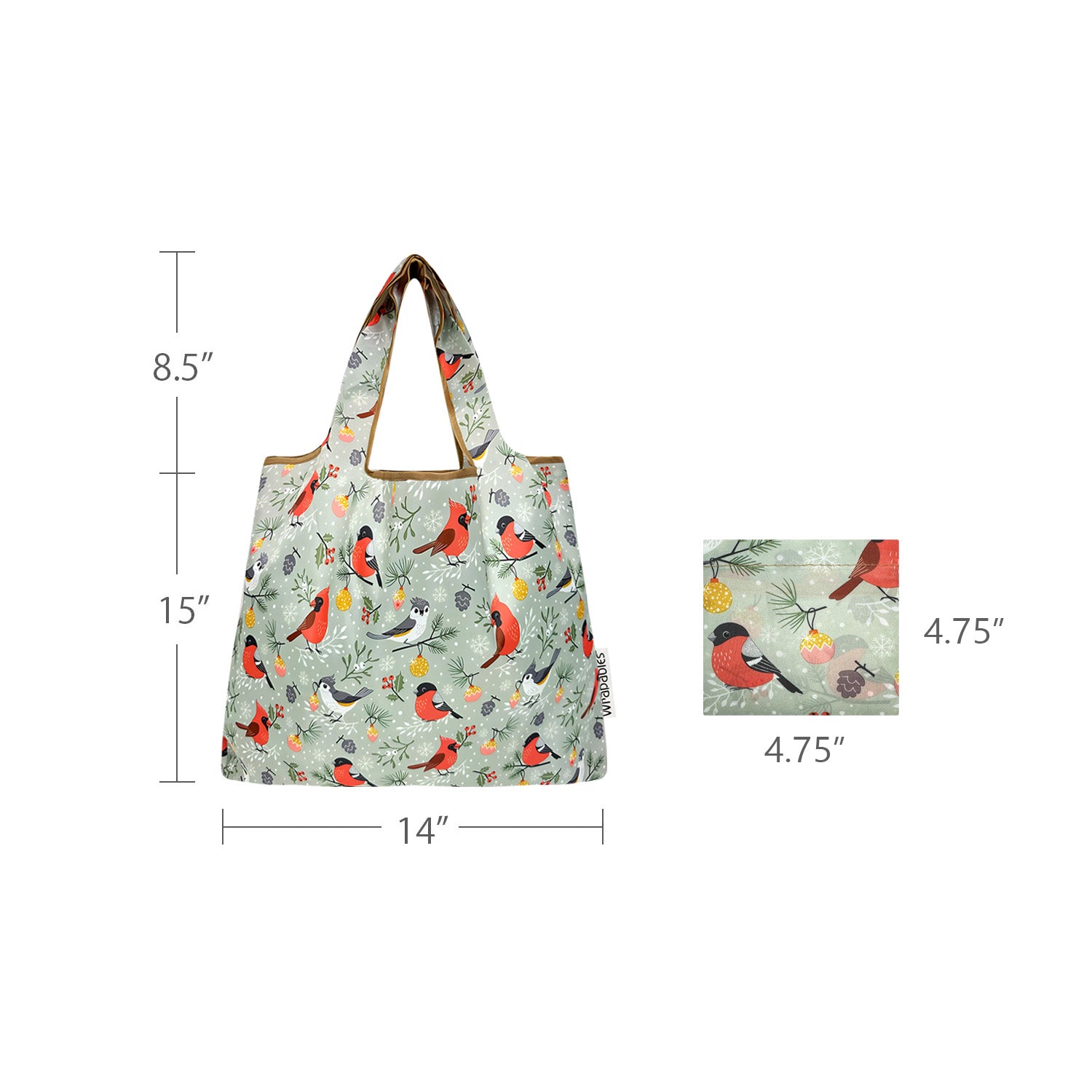 Wrapables Medium Foldable Tote Nylon Reusable Grocery Bags