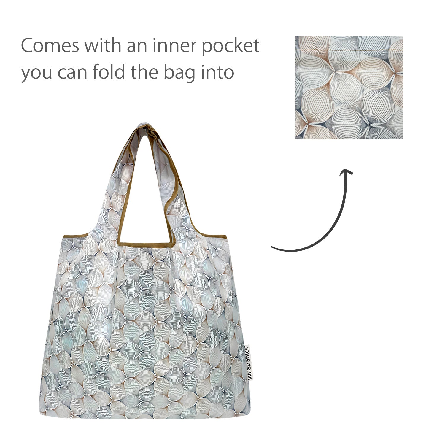 Wrapables Medium Foldable Tote Nylon Reusable Grocery Bags