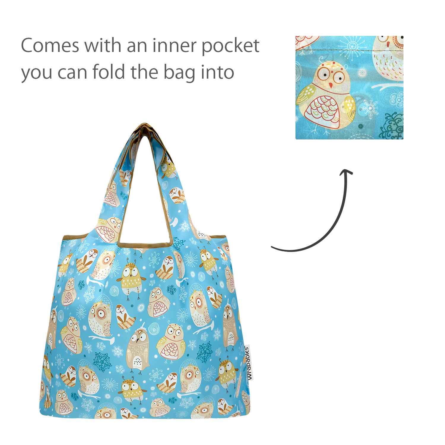 Wrapables Medium Foldable Tote Nylon Reusable Grocery Bags