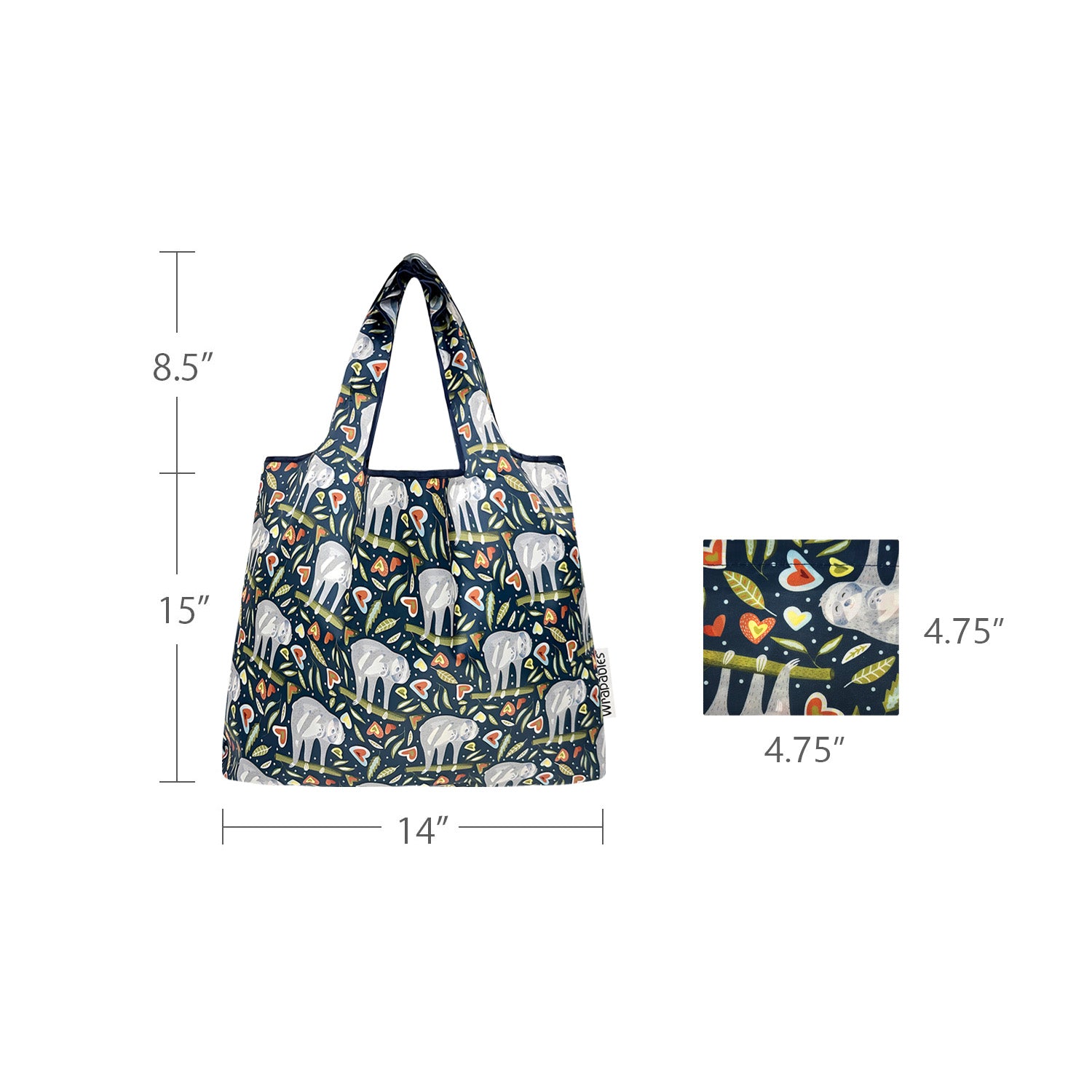 Wrapables Medium Foldable Tote Nylon Reusable Grocery Bags