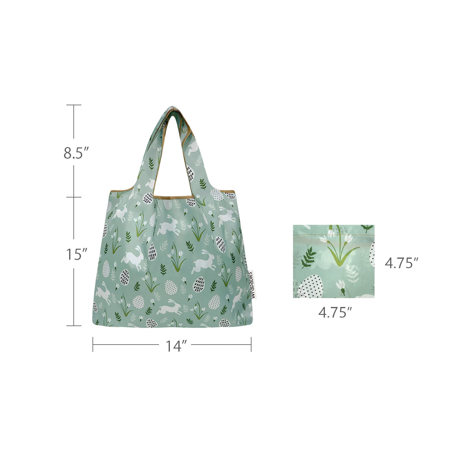 Wrapables Medium Foldable Tote Nylon Reusable Grocery Bags