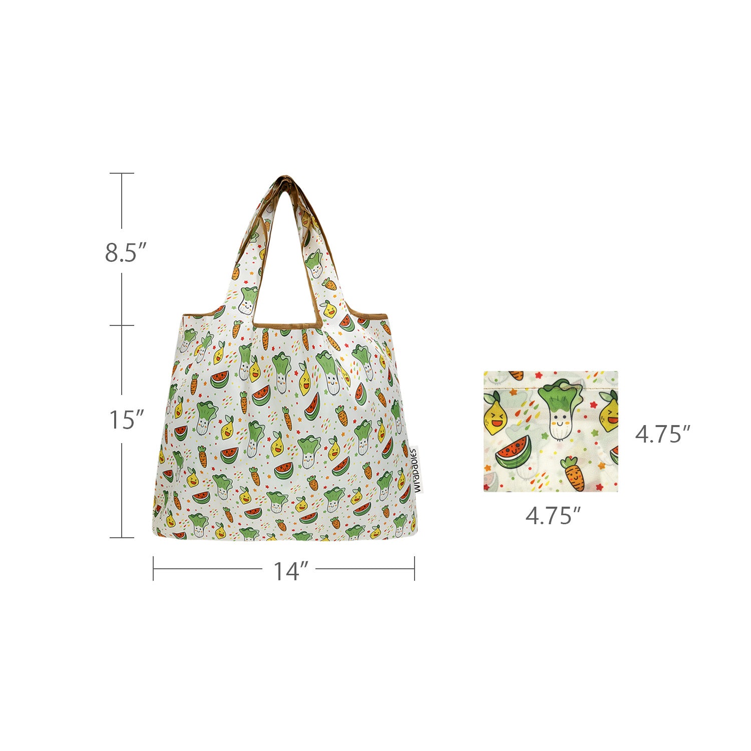 Wrapables Medium Foldable Tote Nylon Reusable Grocery Bags