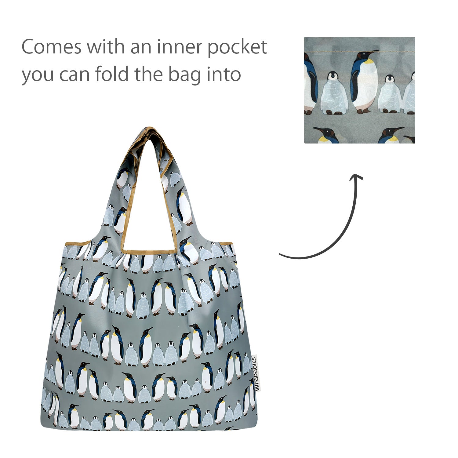Wrapables Medium Foldable Tote Nylon Reusable Grocery Bags