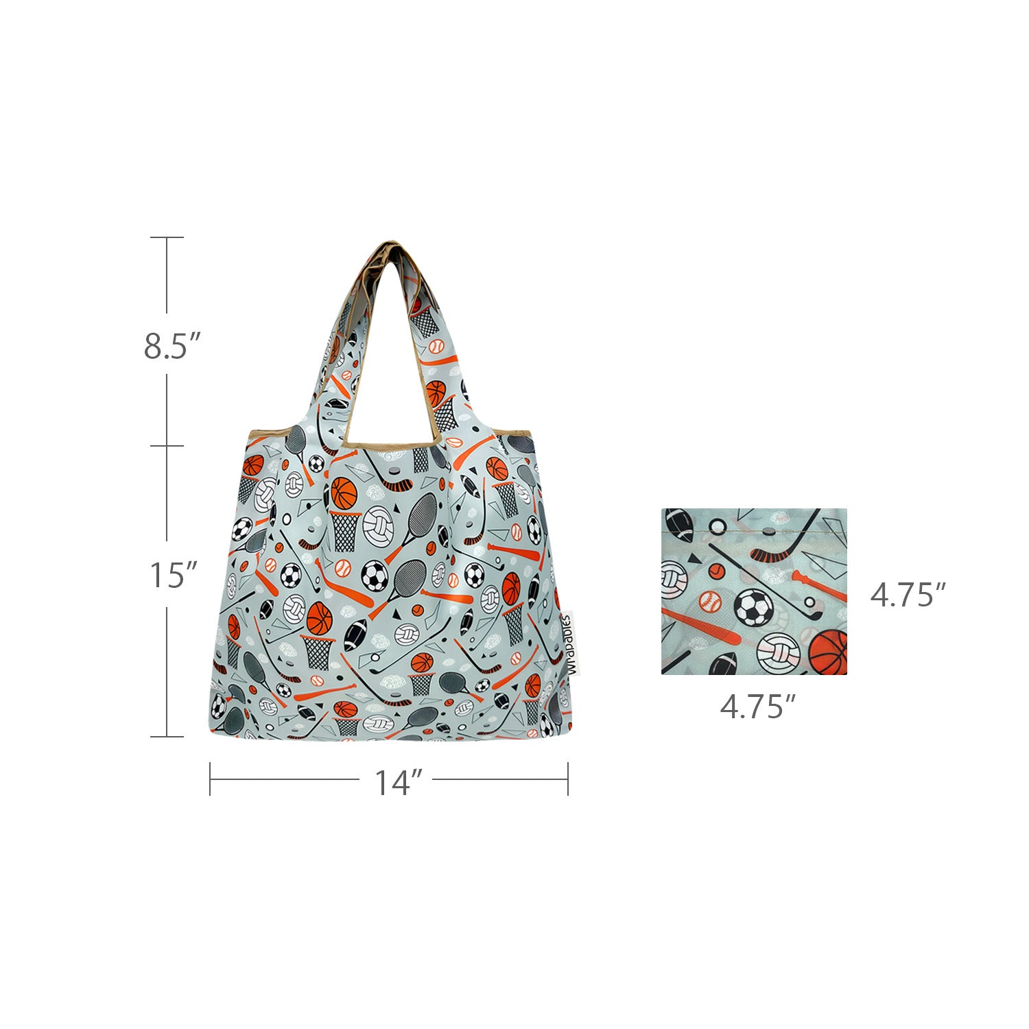 Wrapables Medium Foldable Tote Nylon Reusable Grocery Bags