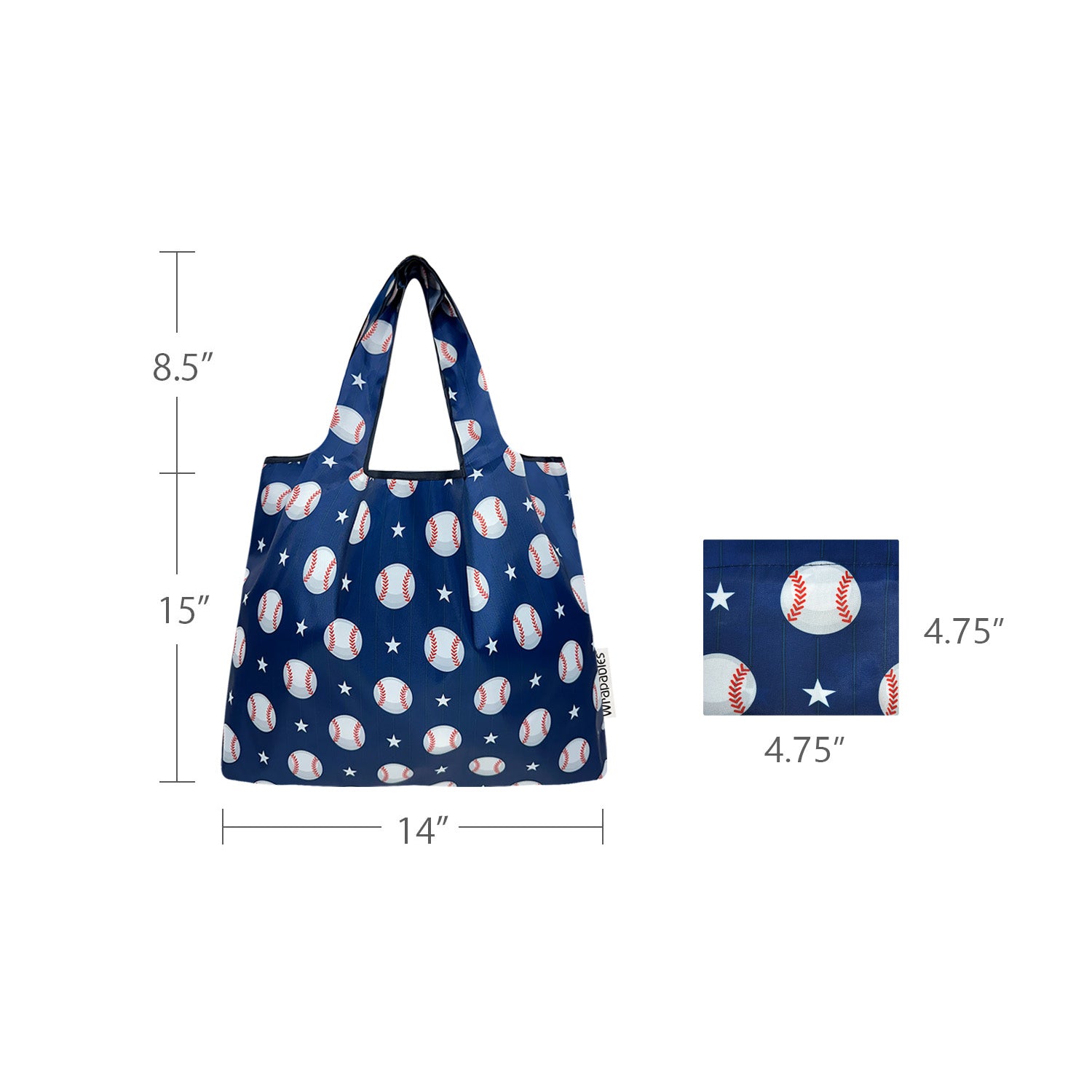 Wrapables Medium Foldable Tote Nylon Reusable Grocery Bags