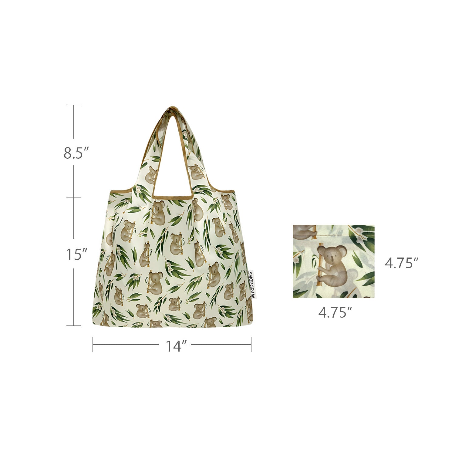 Wrapables Medium Foldable Tote Nylon Reusable Grocery Bags
