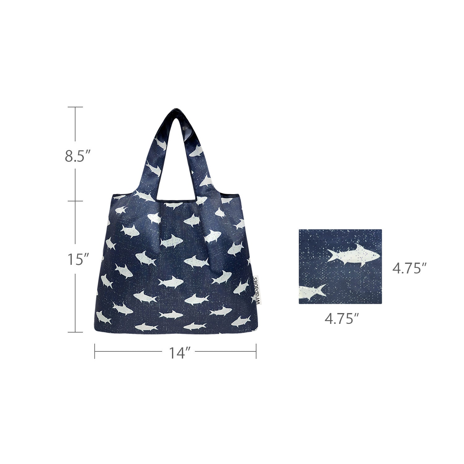 Wrapables Medium Foldable Tote Nylon Reusable Grocery Bags