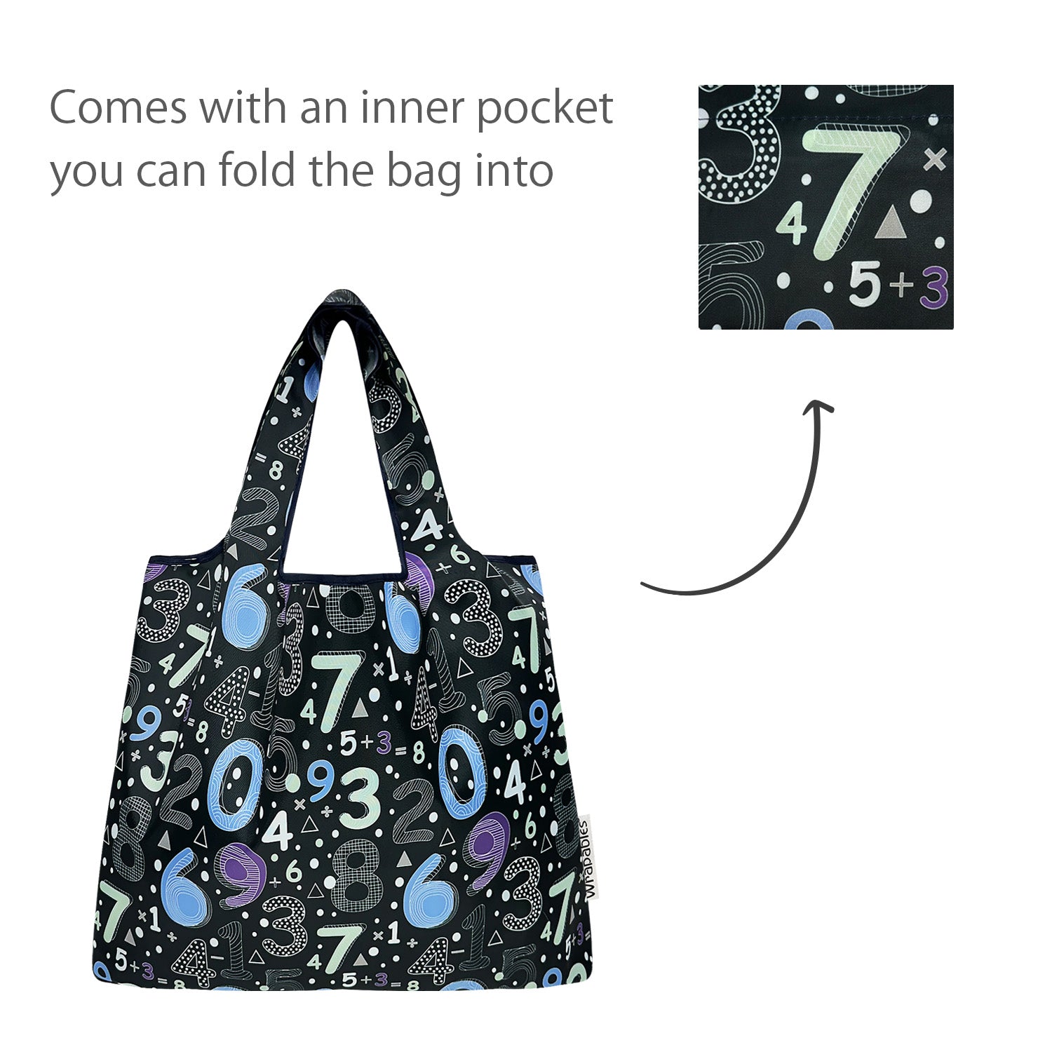 Wrapables Medium Foldable Tote Nylon Reusable Grocery Bags