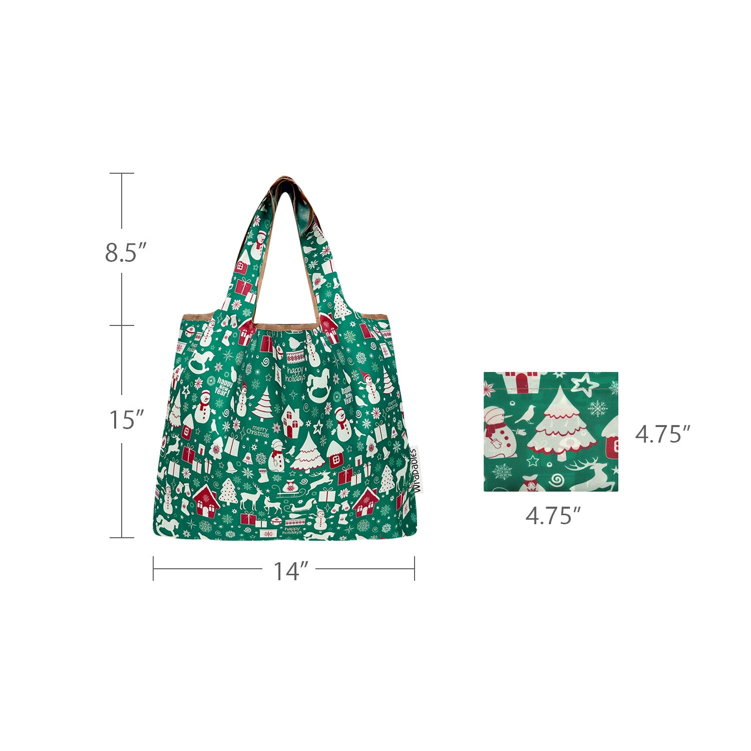 Wrapables Medium Foldable Tote Nylon Reusable Grocery Bags