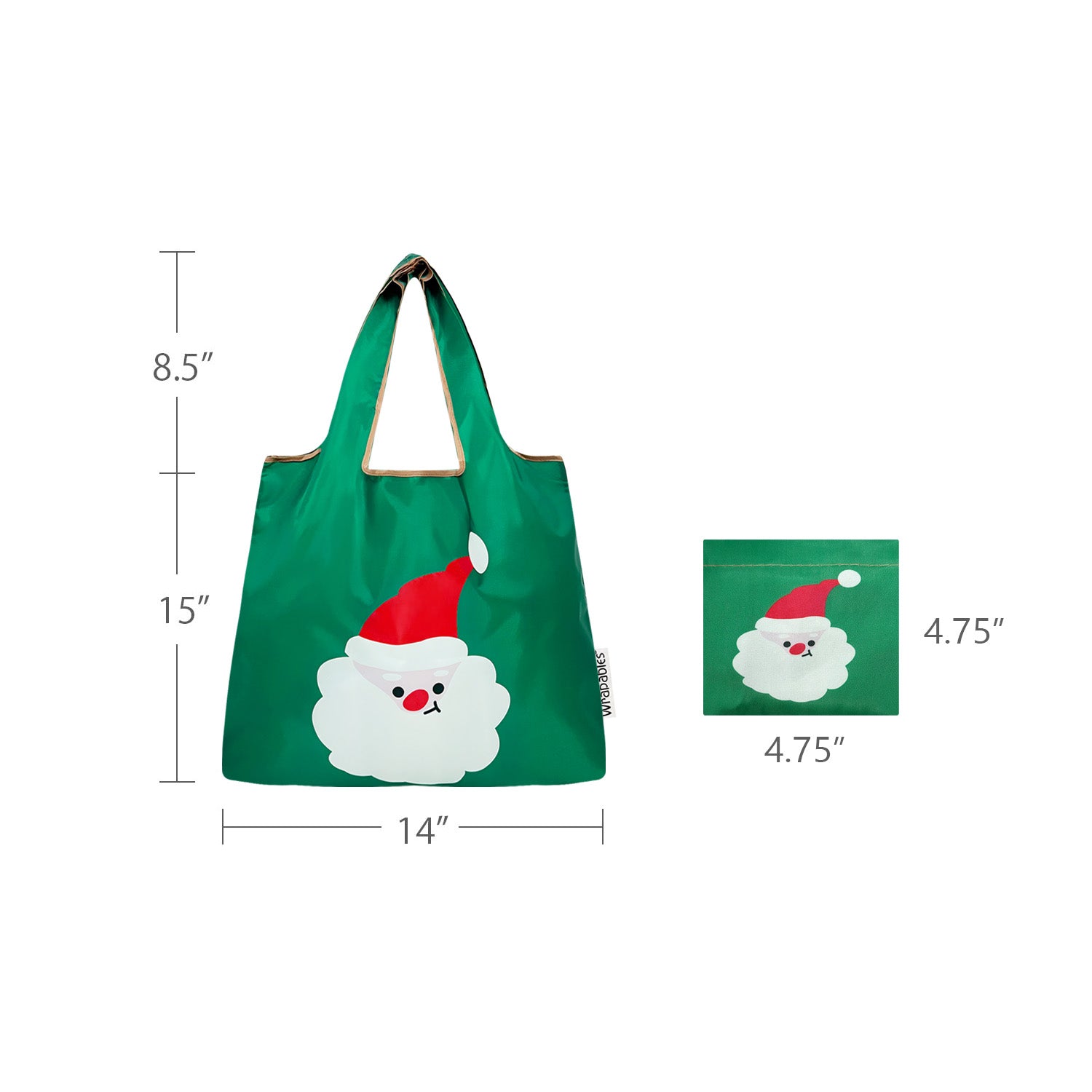 Wrapables Medium Foldable Tote Nylon Reusable Grocery Bags