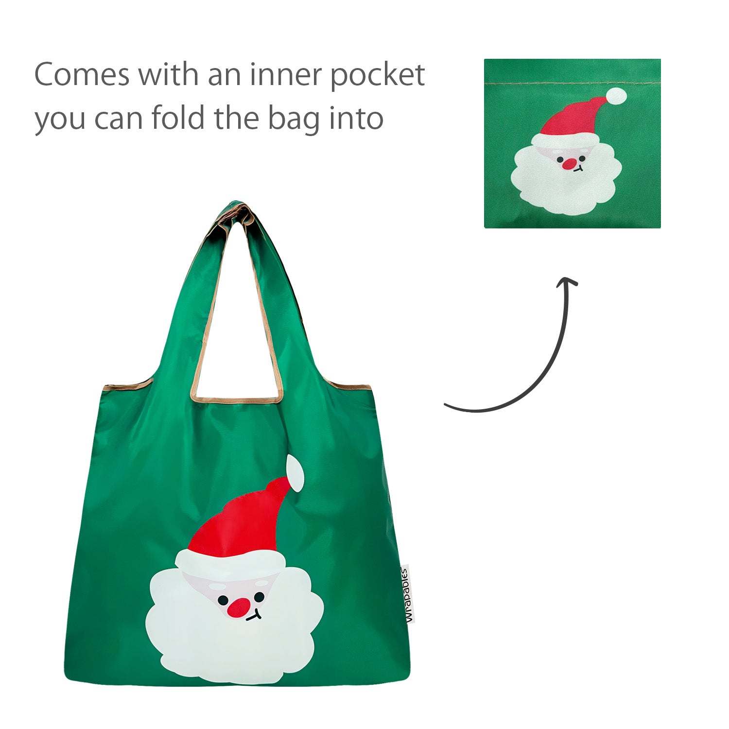 Wrapables Medium Foldable Tote Nylon Reusable Grocery Bags