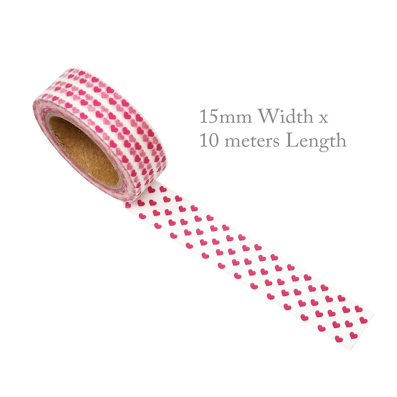 Wrapables Colorful Washi Masking Tape, Mini Red Hearts