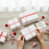 Wrapables Colorful Washi Masking Tape, Mini Red Hearts