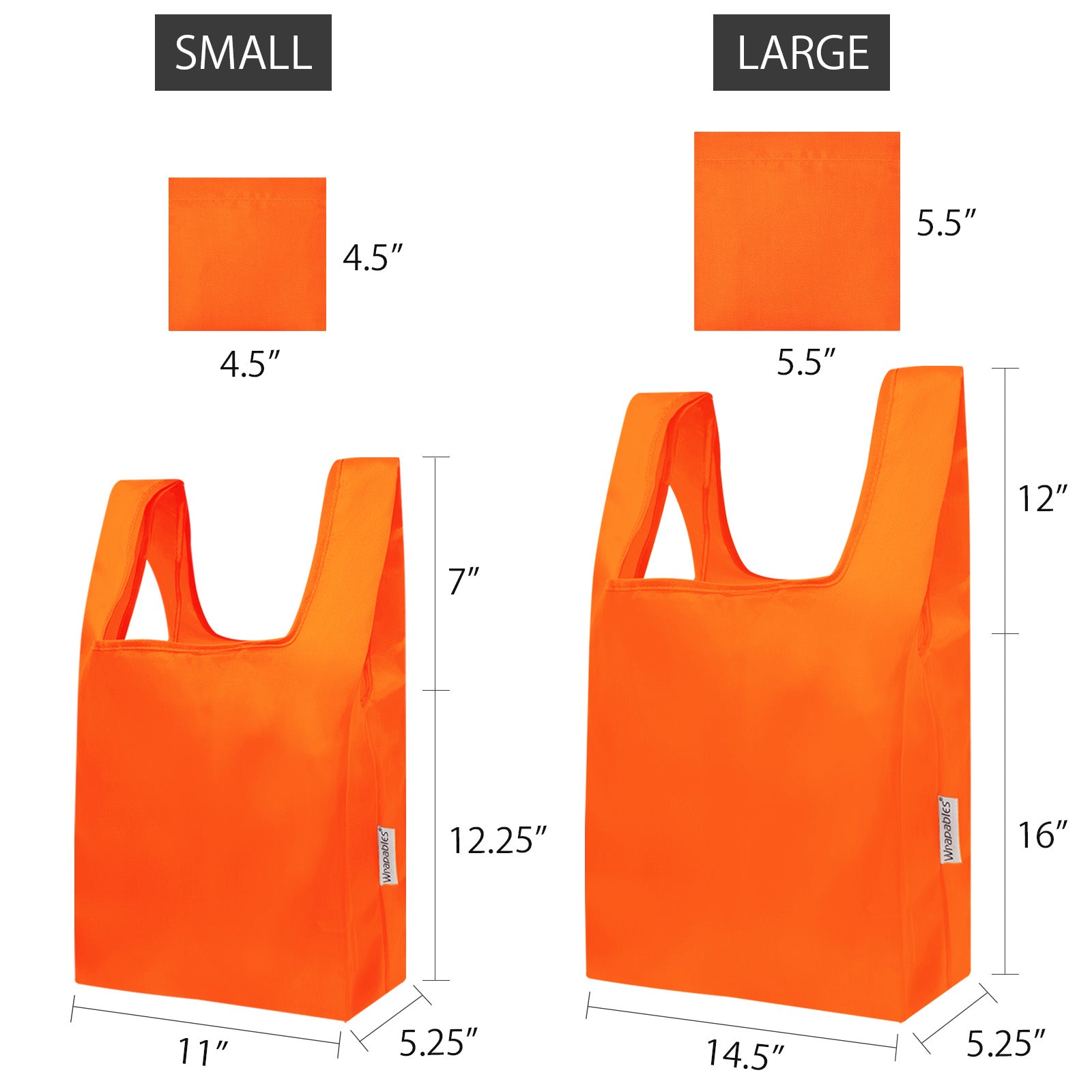 Wrapables JoliBag Nylon Reusable Grocery Bag, 2 Pack